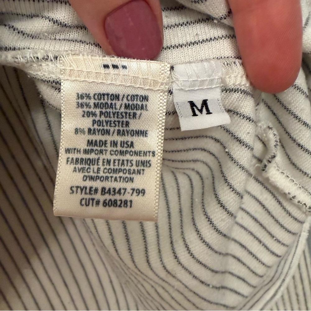 Bella Dahl Striped Gray and White Hoodie Size M - Picture 3 of 12